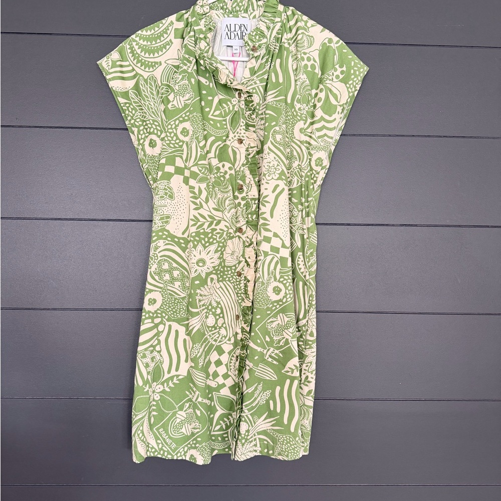 Alden Green and Cream Mini Dress